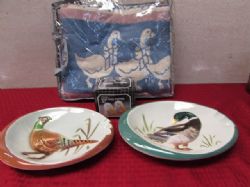 EVERYTHING DUCKY, 1950S ASHTRAYS, NEW DUCK THROW & SALT & PEPPER SHAKERS