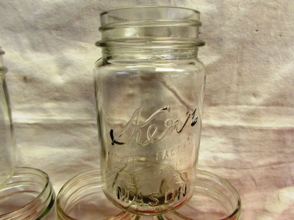 KERR CANNING JARS - INCLUDES VINTAGE AMETHYST