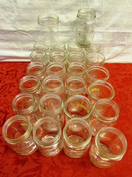 KERR CANNING JARS - INCLUDES VINTAGE AMETHYST