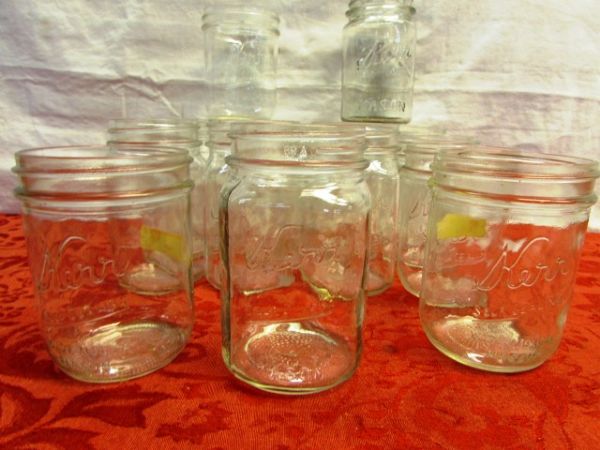 KERR CANNING JARS - INCLUDES VINTAGE AMETHYST