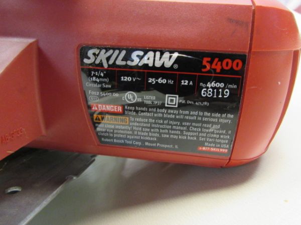 NICE  2.3 HP 7 1/4 SKILL SAW 5400 PLUS BLADES 