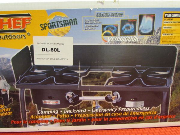 NEW IN BOX!  SPORTSMAN SERIES CAMP CHEF COOK STOVE