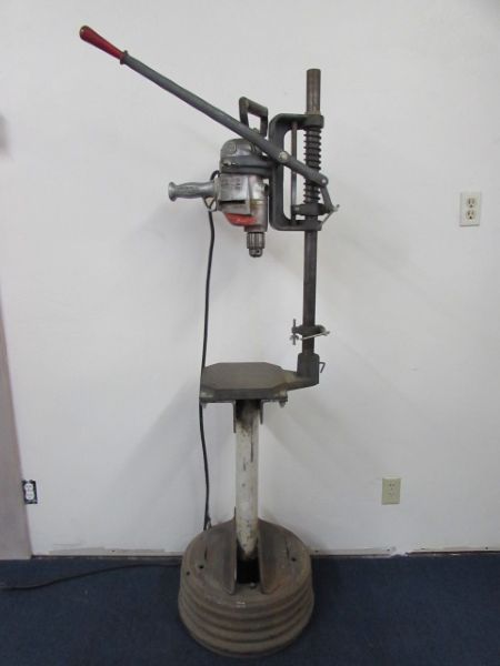 MILWAUKEE DRILL & DRILL PRESS ON HEAVY STAND