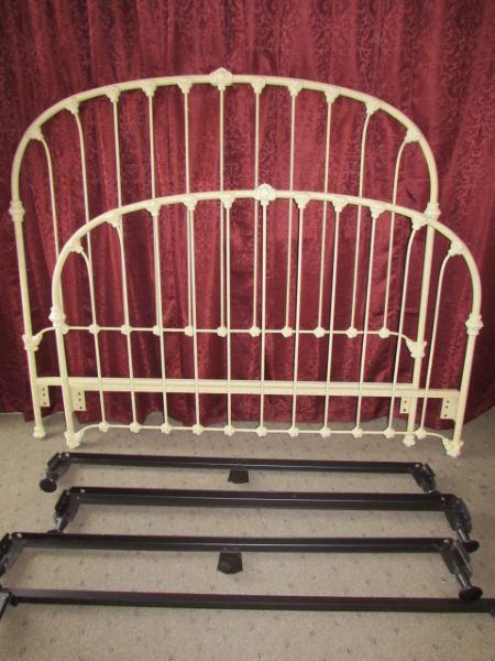 WONDERFUL QUEEN SIZE WROUGHT IRON BED FRAME, VERY STURDY! 