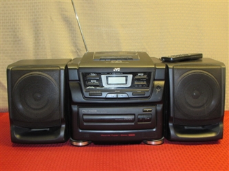 ROCK ON!  JVC PC-X103 PORTABLE CD/AM/FM/CASSETTE PLAYER IN GOOD CONDITION!