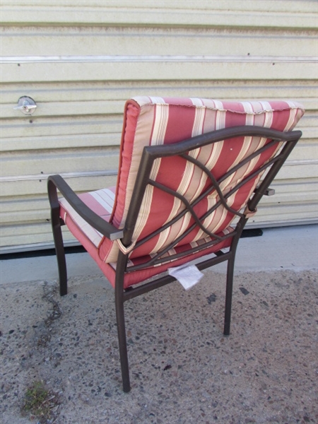 PATIO GLIDER SWING, PICNIC TABLE & TWO CHAIRS