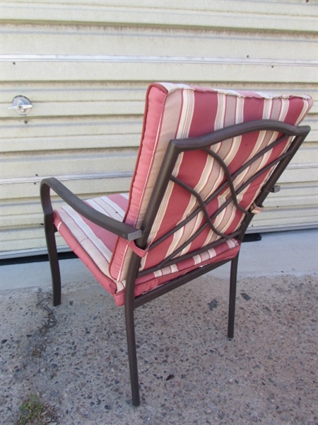 PATIO GLIDER SWING, PICNIC TABLE & TWO CHAIRS