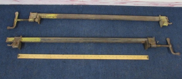 TWO VINTAGE BAR CLAMPS