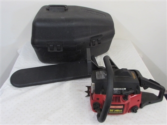 CRAFTSMAN PROJECT CHAINSAW WITH BLACK POULAN PLASTIC CARRYING CASE & SHEATH