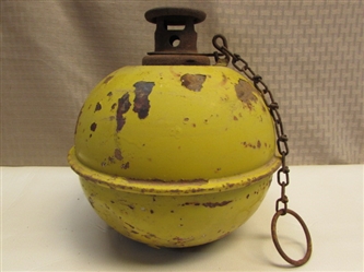 COOL VINTAGE  YELLOW SMUDGE POT ROAD FLARE