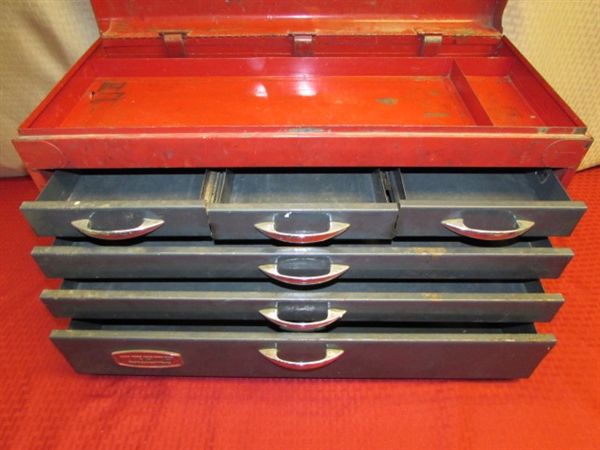RED PROTO TOOL BOX ALL METAL CONSTRUCTION