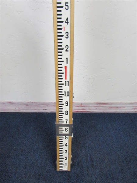 VINTAGE 8' DAVID WHITE SURVEYORS STICK 