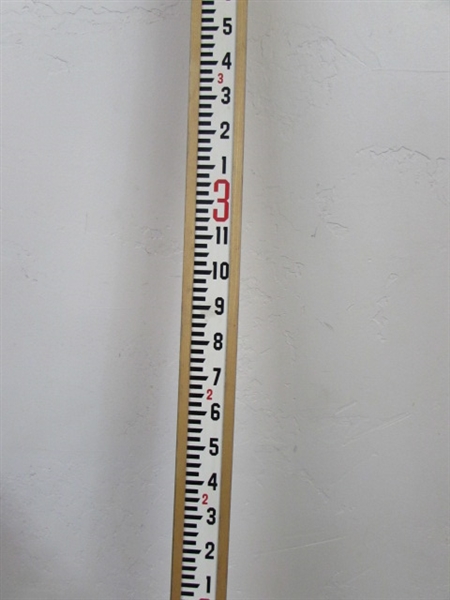 VINTAGE 8' DAVID WHITE SURVEYORS STICK 