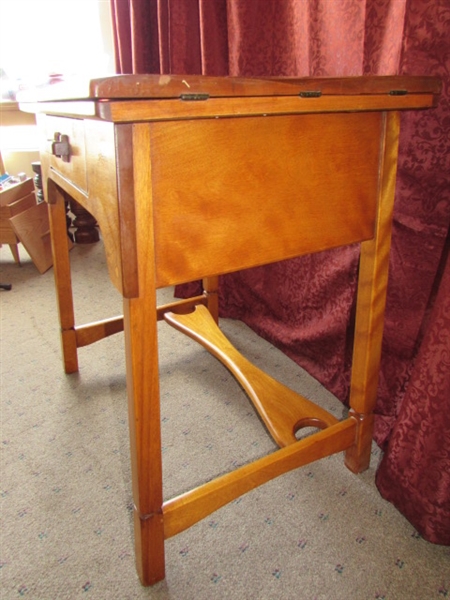 Lot Detail - GORGEOUS SCANDINAVIAN STYLE SOLID MAPLE SEWING CABINET