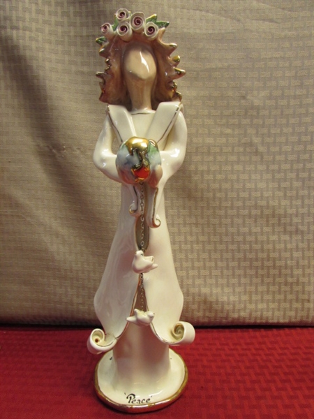 BEAUTIFUL HEATHER GOLDMINC 9/11/2001 ANGEL OF PEACE STATUE & ANGELIC FRIENDS