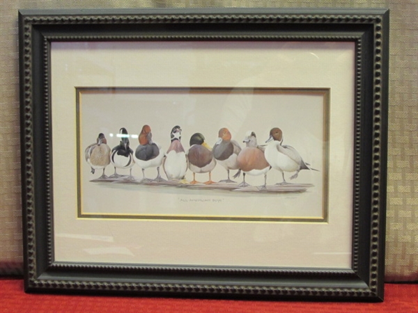 FRAMED DUCK PRINT ALL AMERICAN BOYS BY ART LAMAY
