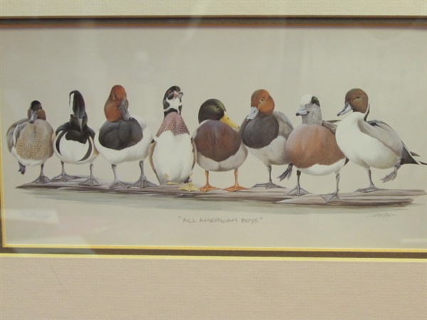 FRAMED DUCK PRINT ALL AMERICAN BOYS BY ART LAMAY