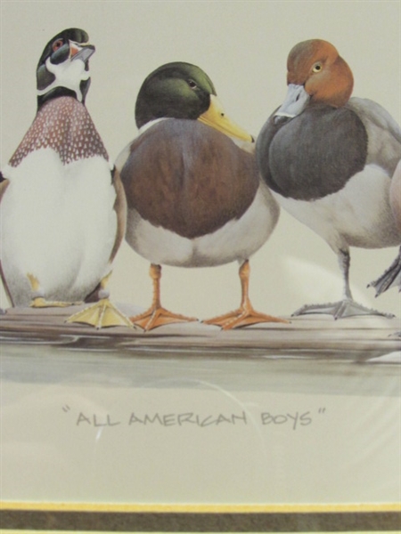 FRAMED DUCK PRINT ALL AMERICAN BOYS BY ART LAMAY