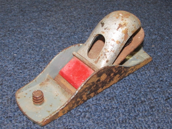 GRANDPA'S ANTIQUE POST HOLE DIGGER, USA MADE PLANE PLUS VARIOUS OTHER RUSTIC  VINTAGE TOOLS