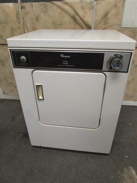 SMALLER HOUSE OR MOBILE?  WHIRLPOOL ELECTRIC DRYER RUNS ON 110 VOLTS!