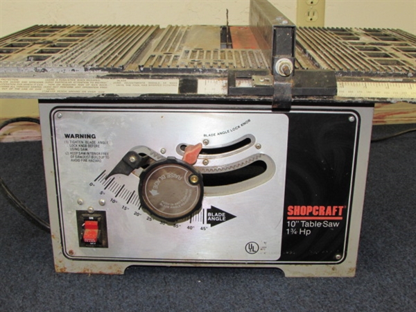 SHOPCRAFT 10 1-3/4 HP TABLE SAW