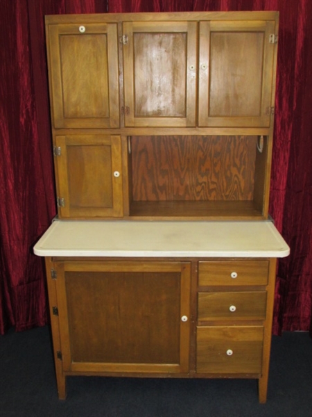 Vintage Wood Hoosier Cabinet