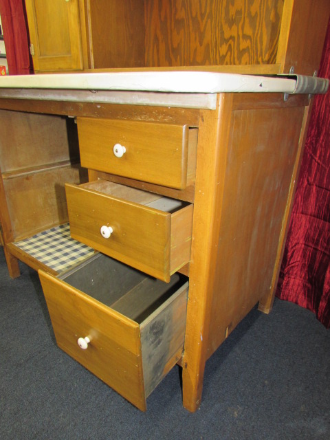 Vintage Wood Hoosier Cabinet