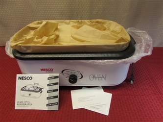 PROFESSIONAL 18QT NESCO ROASTING OVEN WITH REMOVABLE NONSTICK PAN & RACK- NEW IN BOX
