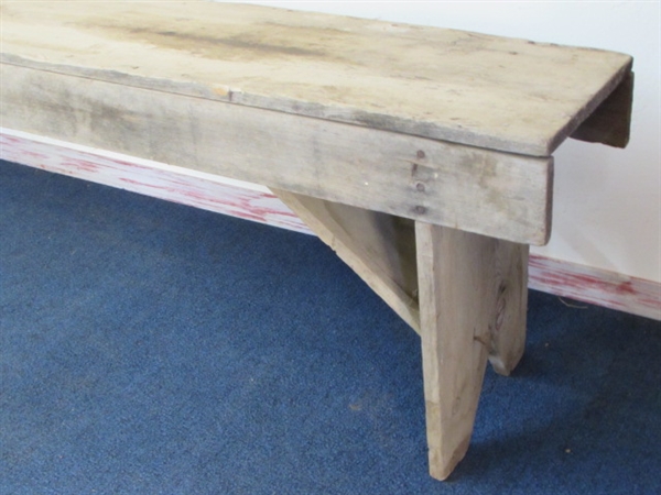 PRIMITIVE HANDMADE WOOD BENCH #2