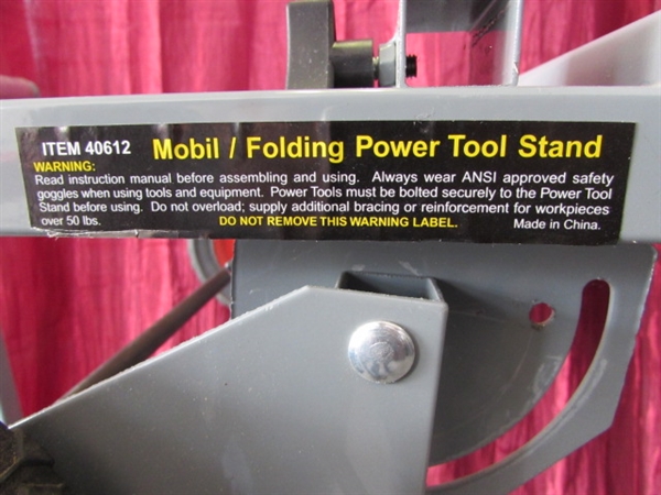 CENTRAL MACHINERY #40612 MOBILE/FOLDING POWER TOOL STAND