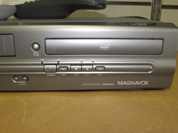 WATCH VHS & DVD'S! MAGNAVOX DVD/CD PLAYER WITH VIDEO CASSETTE RECORDER & TWO REMOTES