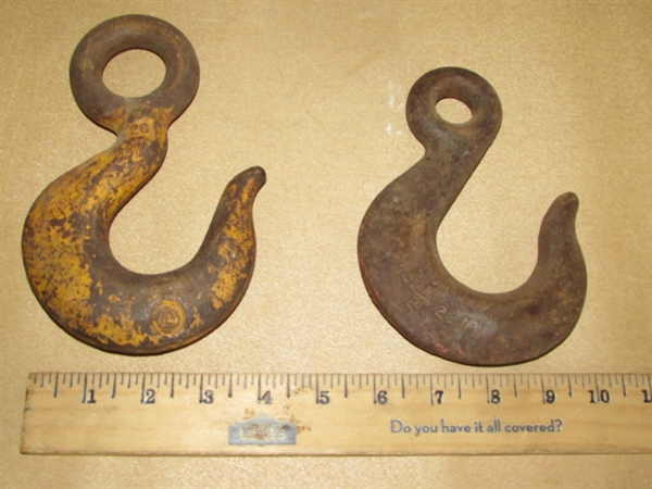 TWO STEEL CHAIN HOOKS