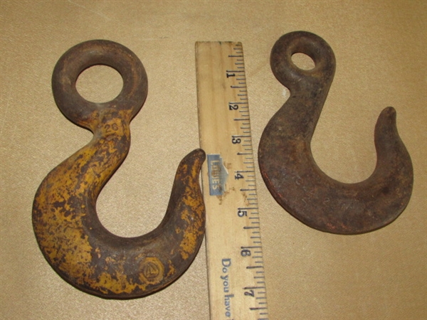 TWO STEEL CHAIN HOOKS