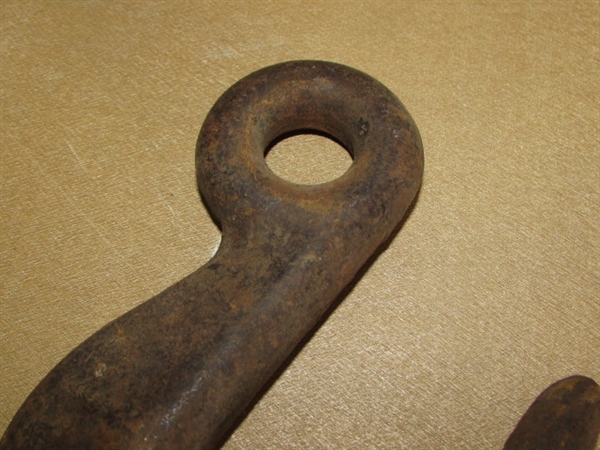 TWO STEEL CHAIN HOOKS