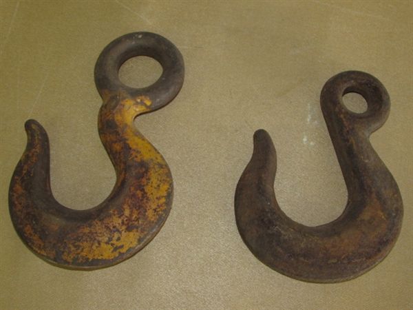 TWO STEEL CHAIN HOOKS