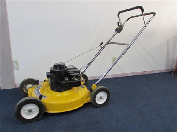 YELLOW LAWN MOWER U.S.A. MADE BY MTD PRODUCTS