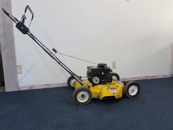 YELLOW LAWN MOWER U.S.A. MADE BY MTD PRODUCTS