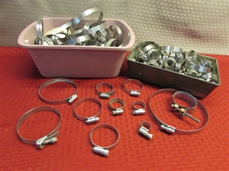 HUGE ASSORTMENT OF STAINLESS STEEL HOSE CLAMPS