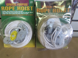TWO NEVER USED GENERAL PURPOSE ROPE HOISTS