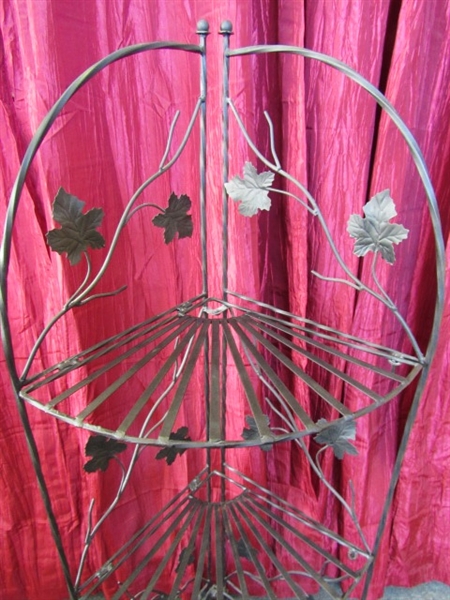 LOVELY WROUGHT IRON CORNER STAND