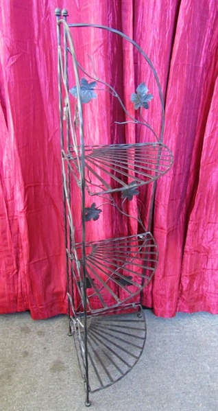 LOVELY WROUGHT IRON CORNER STAND