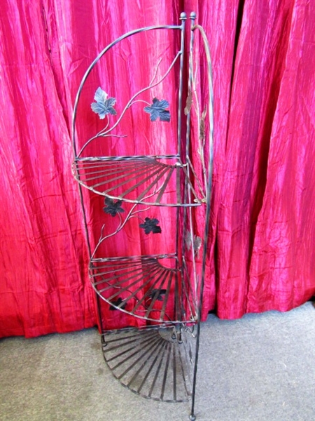 LOVELY WROUGHT IRON CORNER STAND