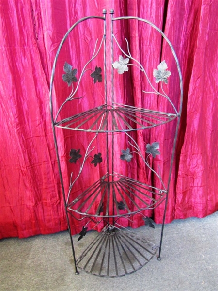 LOVELY WROUGHT IRON CORNER STAND