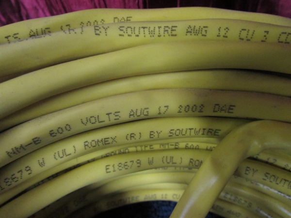 ROMEX WIRE, 12 GAUGE WITH GROUND