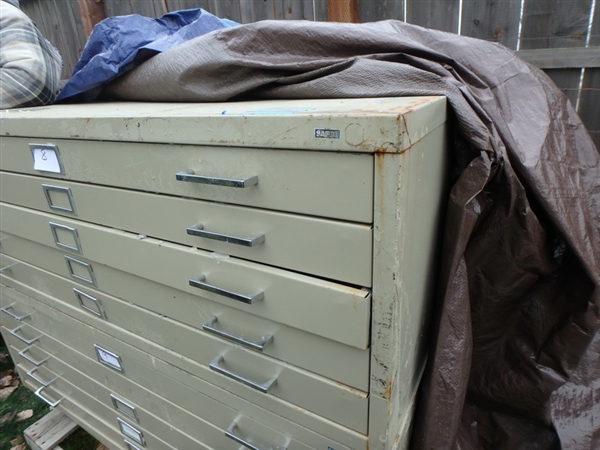 5-DRAWER SAFCO MAP/BLUEPRINT, FLAT-FILE CABINET