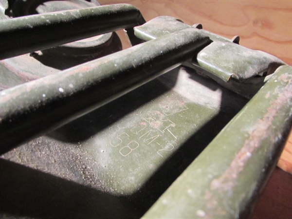 2 METAL 5 GALLON JERRY CANS FROM THE 1950'S