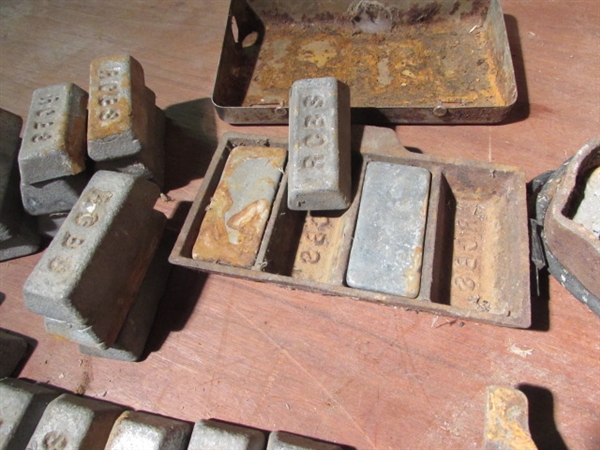 LOT OF LEAD INGOTS AND SUPPLIES