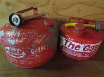 2 VINTAGE GALVANIZED GAS CANS