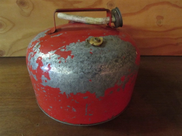 2 VINTAGE GALVANIZED GAS CANS