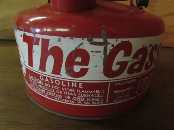 2 VINTAGE GALVANIZED GAS CANS